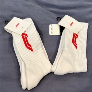 White and Red Athletic Socks